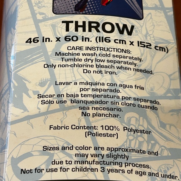 Marvel Superhero Throw Blanket - 46x60 Inch, 100% Polyester, Original Wrap - Picture 5 of 8